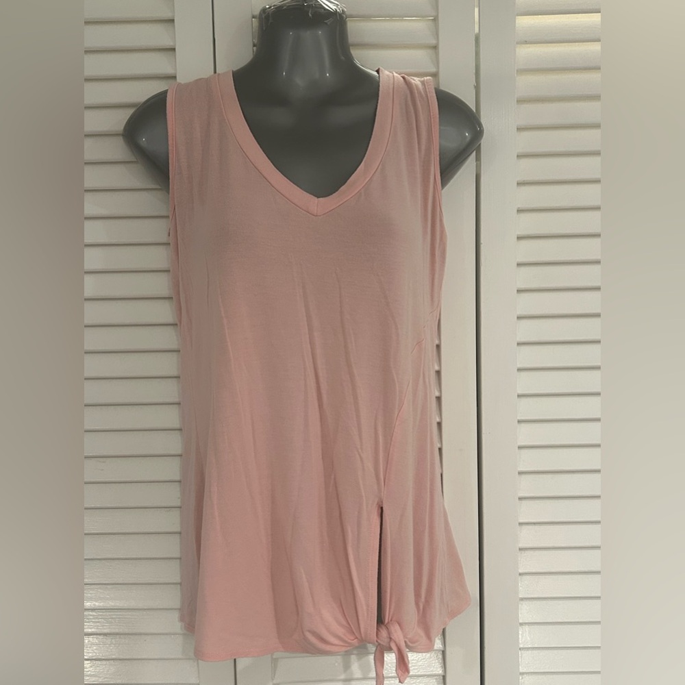 Elan + Grace XS pink sleeveless tunic with tie bottom